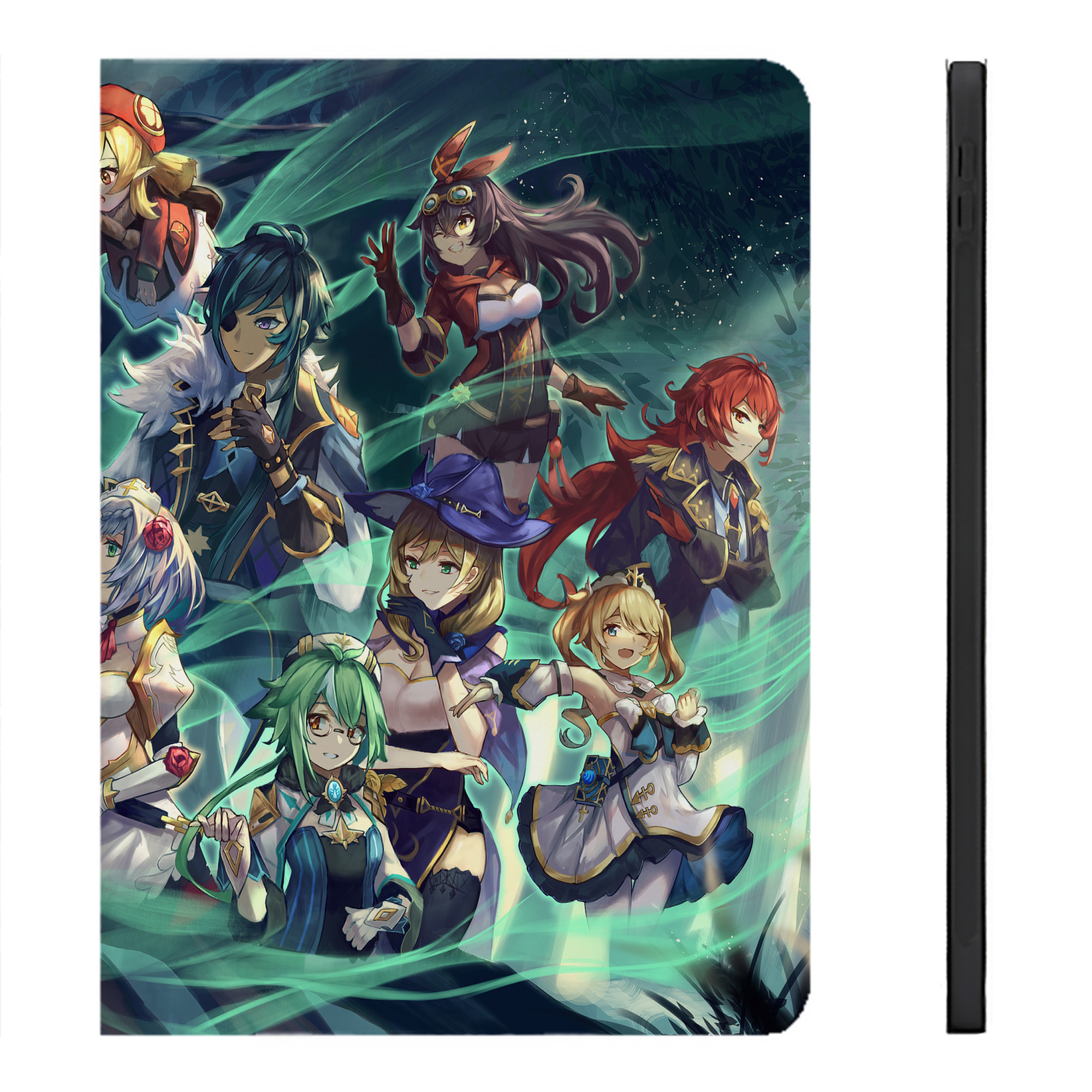 げんし神 genshin IPadケース ペンホルダー付き ブックスタイルデザイン